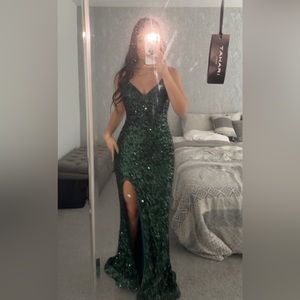 Jenny Rohan Emerald Prom Dress